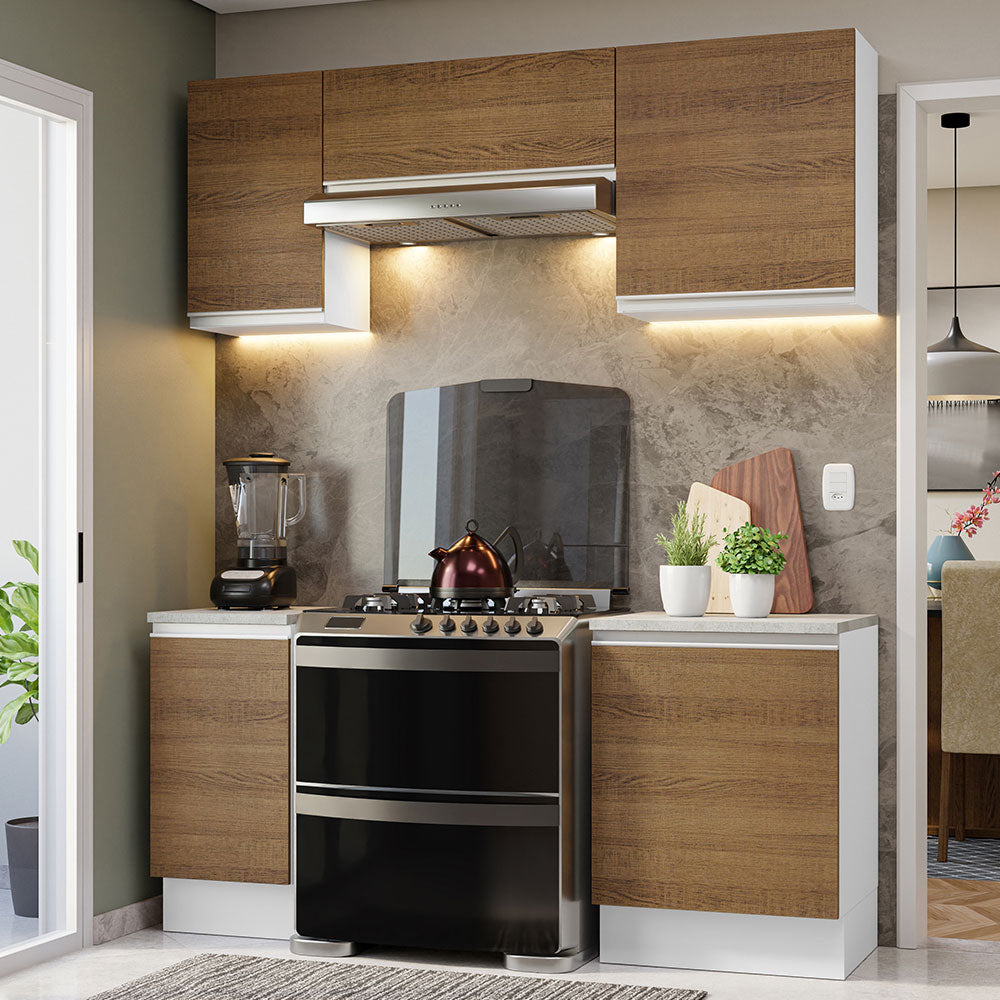 Cocina Integral Glamy 1.80 Metros Blanco/Marrón 12