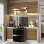 Cocina Integral Glamy 1.80 Metros Blanco/Marrón 12