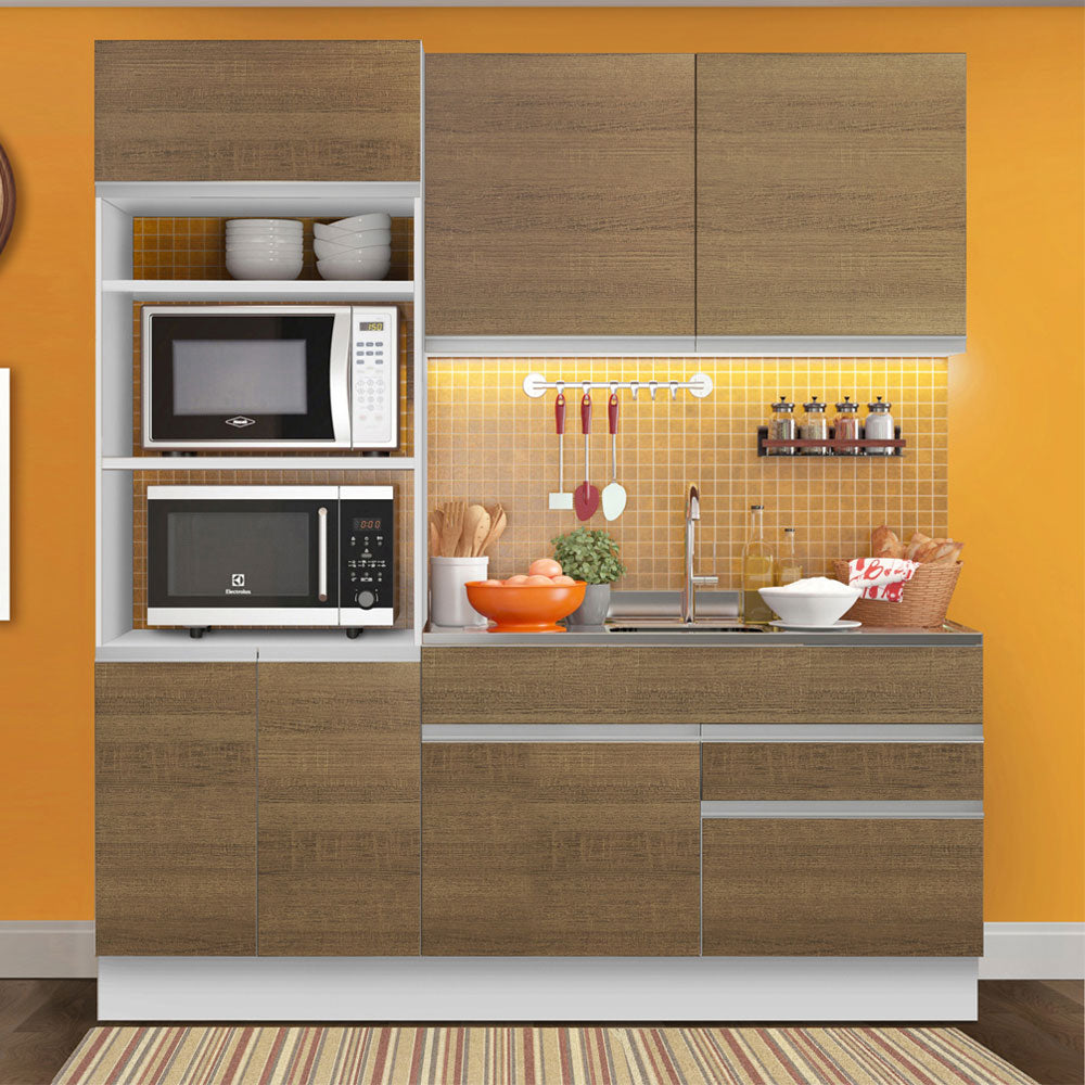Cocina Integral Lívia 1.90 Metros Blanco/Marrón