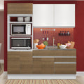Cocina Integral 190 cm Lívia Blanco/Marrón/Blanco Madesa