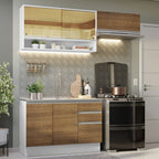 Cocina Integral Glamy 2.00 Metros Blanco/Marrón 08