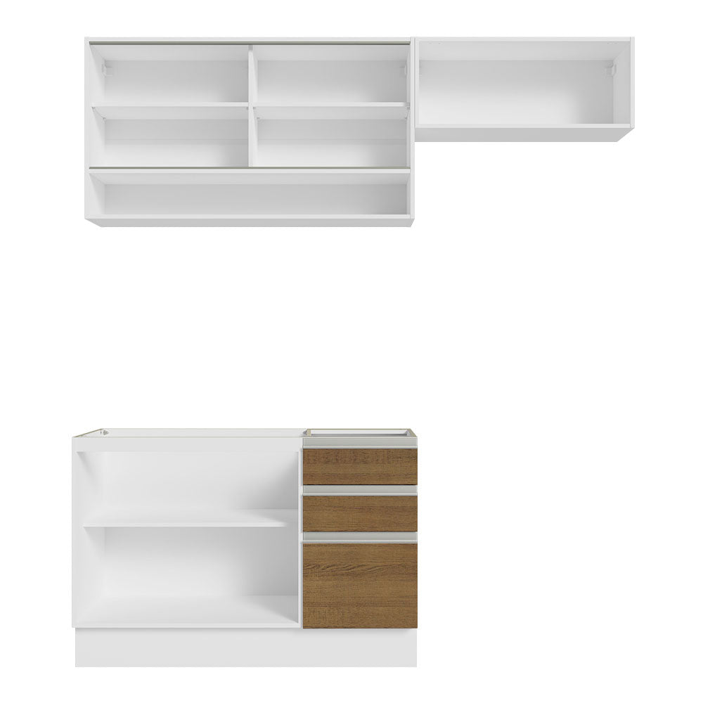 Cocina Integral Glamy 2.00 Metros Blanco/Marrón 08