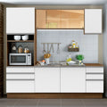Cocina Integral Glamy 2.20 Metros Marrón/Blanco 01