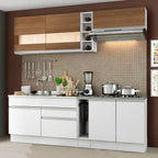 Cocina Integral Parma 2.20 Metros Blanco/Blanco/Marrón 02