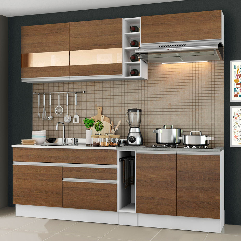 Cocina Integral Parma 2.20 Metros Blanco/Marrón 02