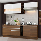 Cocina Integral Parma 2.20 Metros Marrón/Marrón/Blanco 02