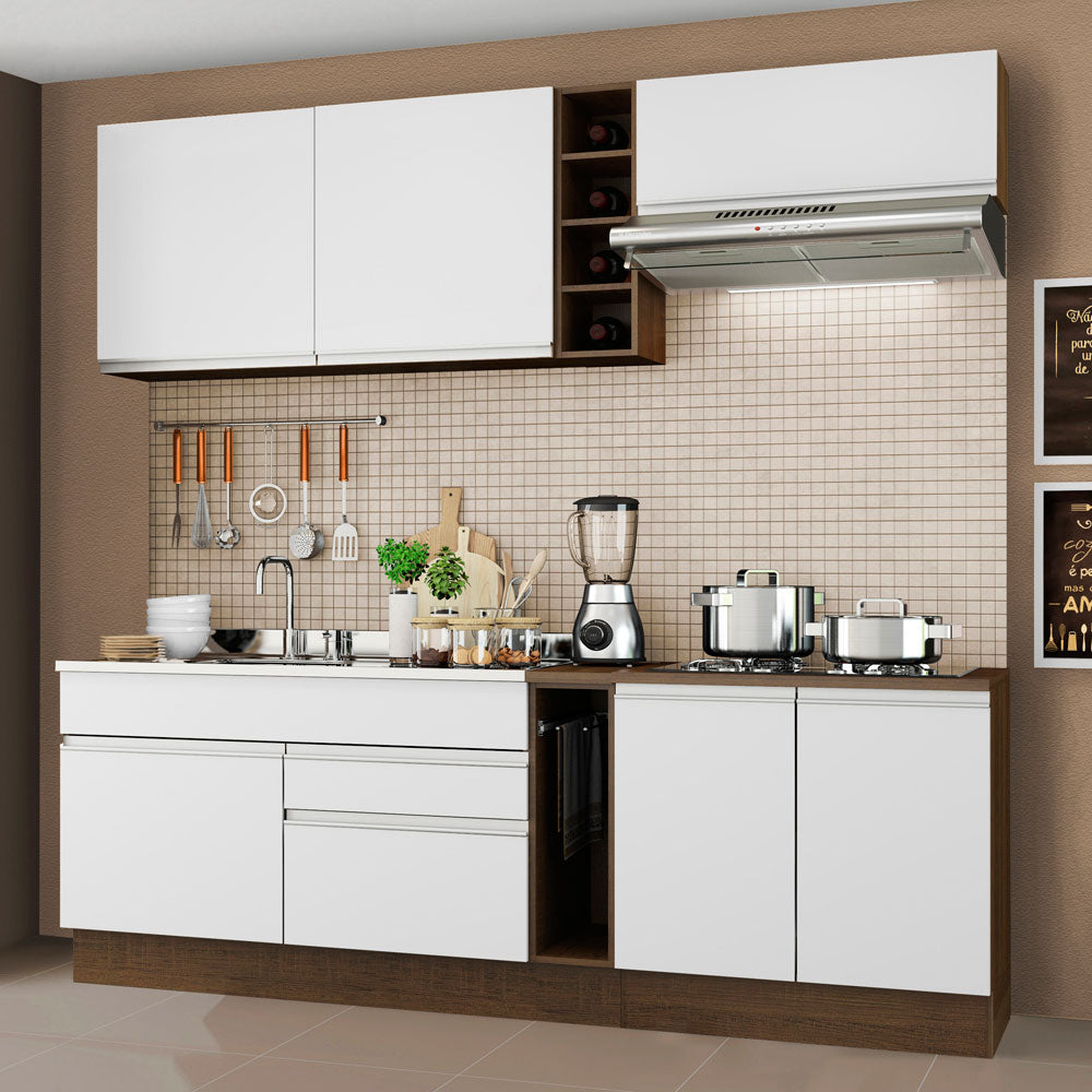 Cocina Integral Parma 2.20 Metros Marrón/Blanco 03
