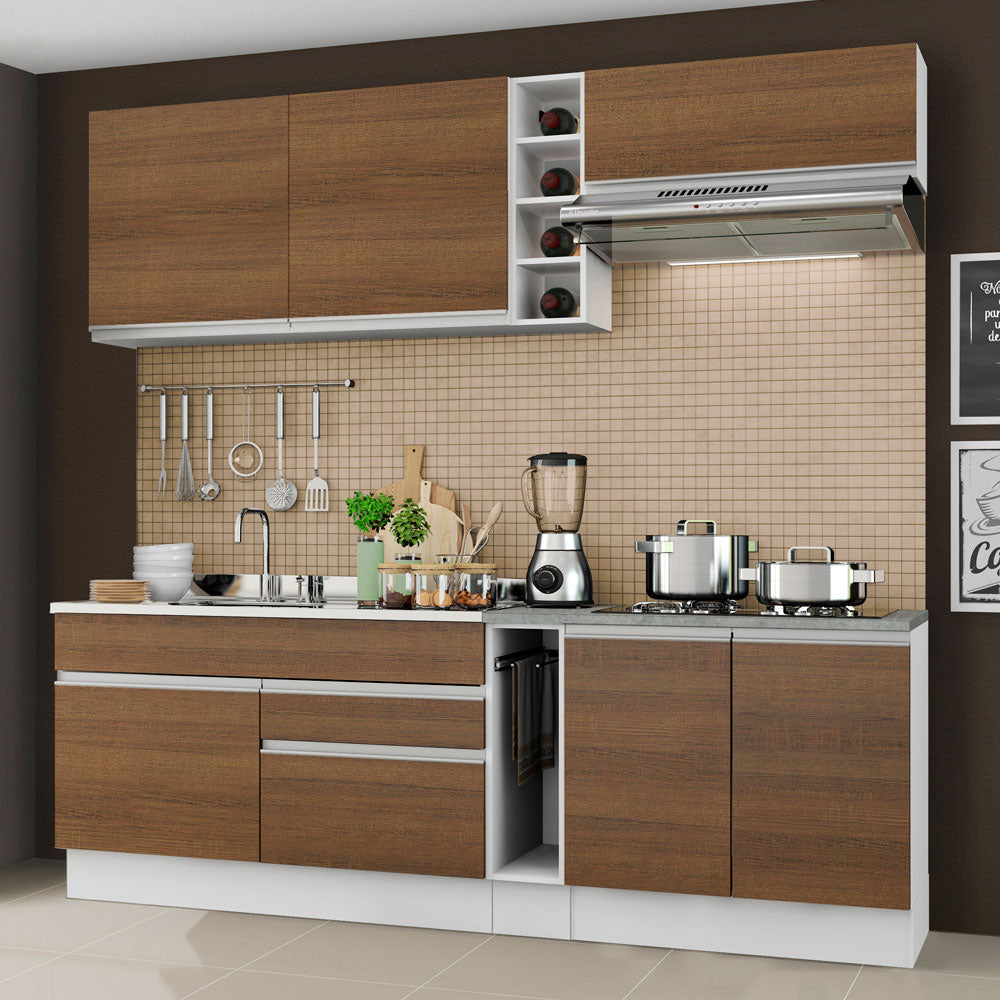 Cocina Integral Parma 2.20 Metros Blanco/Marrón 03