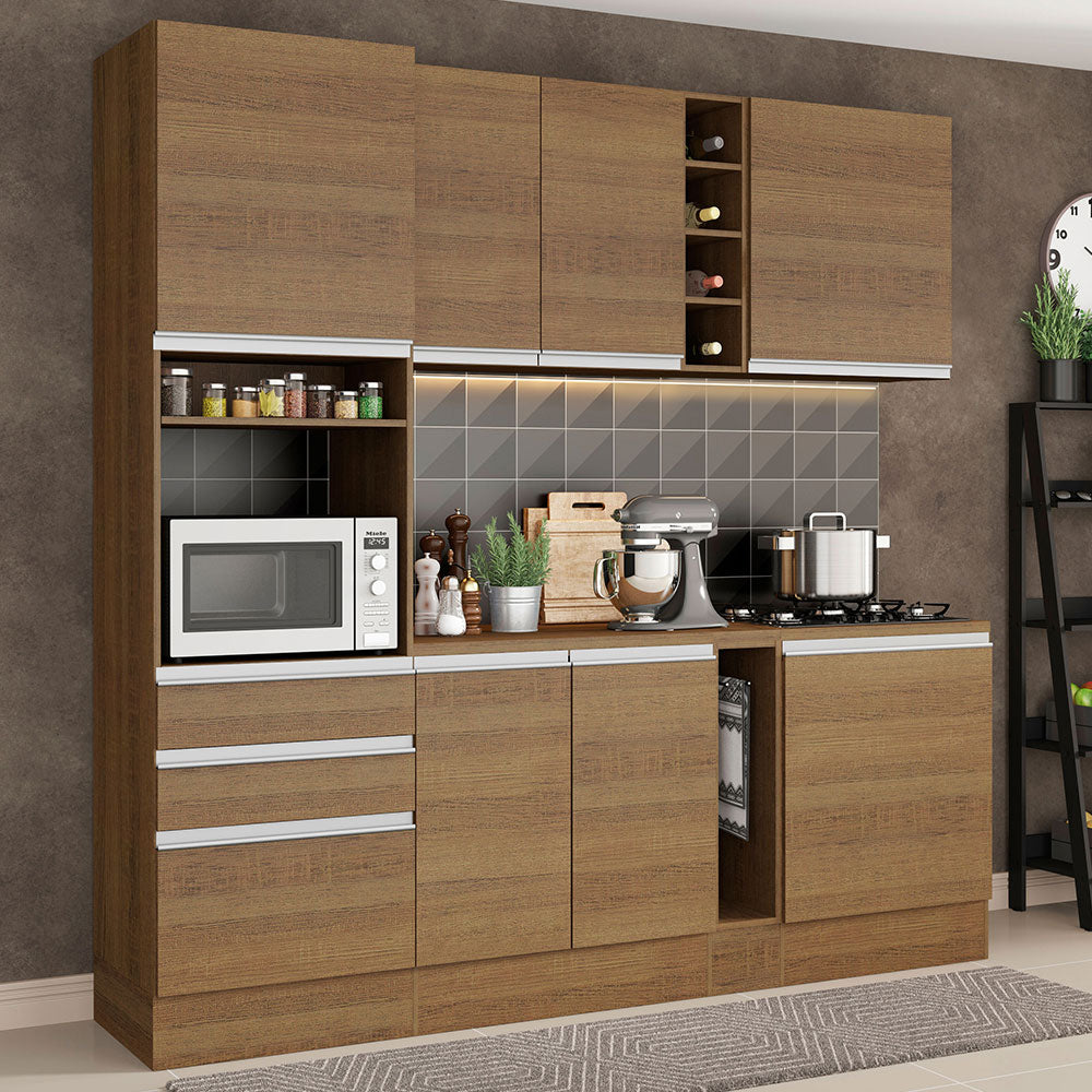 Cocina Integral Áquila 2.20 m con Encimeras de MDP Marrón