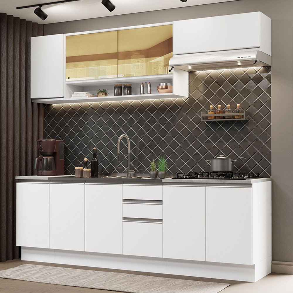 Cocina Integral Glamy 2.40 Metros Blanco 03