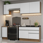 Cocina Integral Glamy 2.40 Metros Marrón/Blanco 07