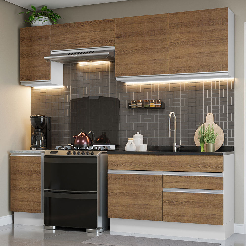 Cocina Integral Glamy 2.40 Metros Blanco/Marrón 07