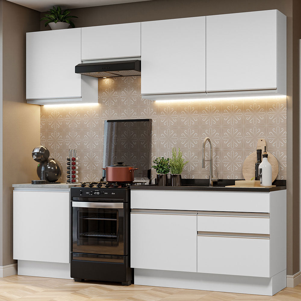 Cocina Integral Glamy 2.40 Metros Blanco 08