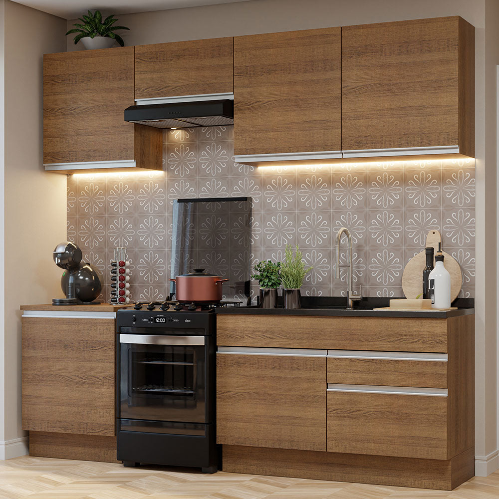 Cocina Integral Glamy 2.40 Metros Marrón 08