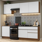 Cocina Integral Glamy 2.40 Metros Marrón/Blanco 08