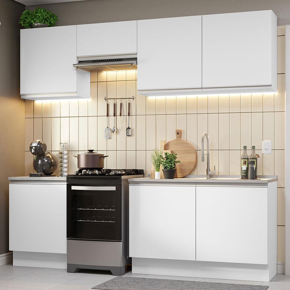 Cocina Integral Glamy 2.40 Metros Blanco 09