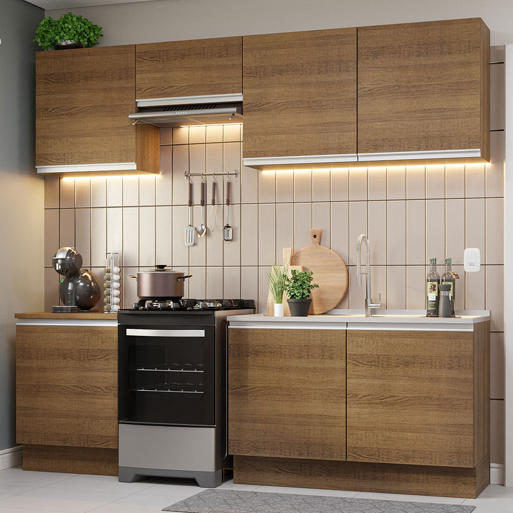 Cocina Integral Glamy 2.40 Metros Marrón 09