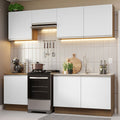 Cocina Integral Glamy 2.40 Metros Marrón/Blanco 09
