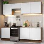 Cocina Integral Glamy 2.40 Metros Marrón/Blanco 09