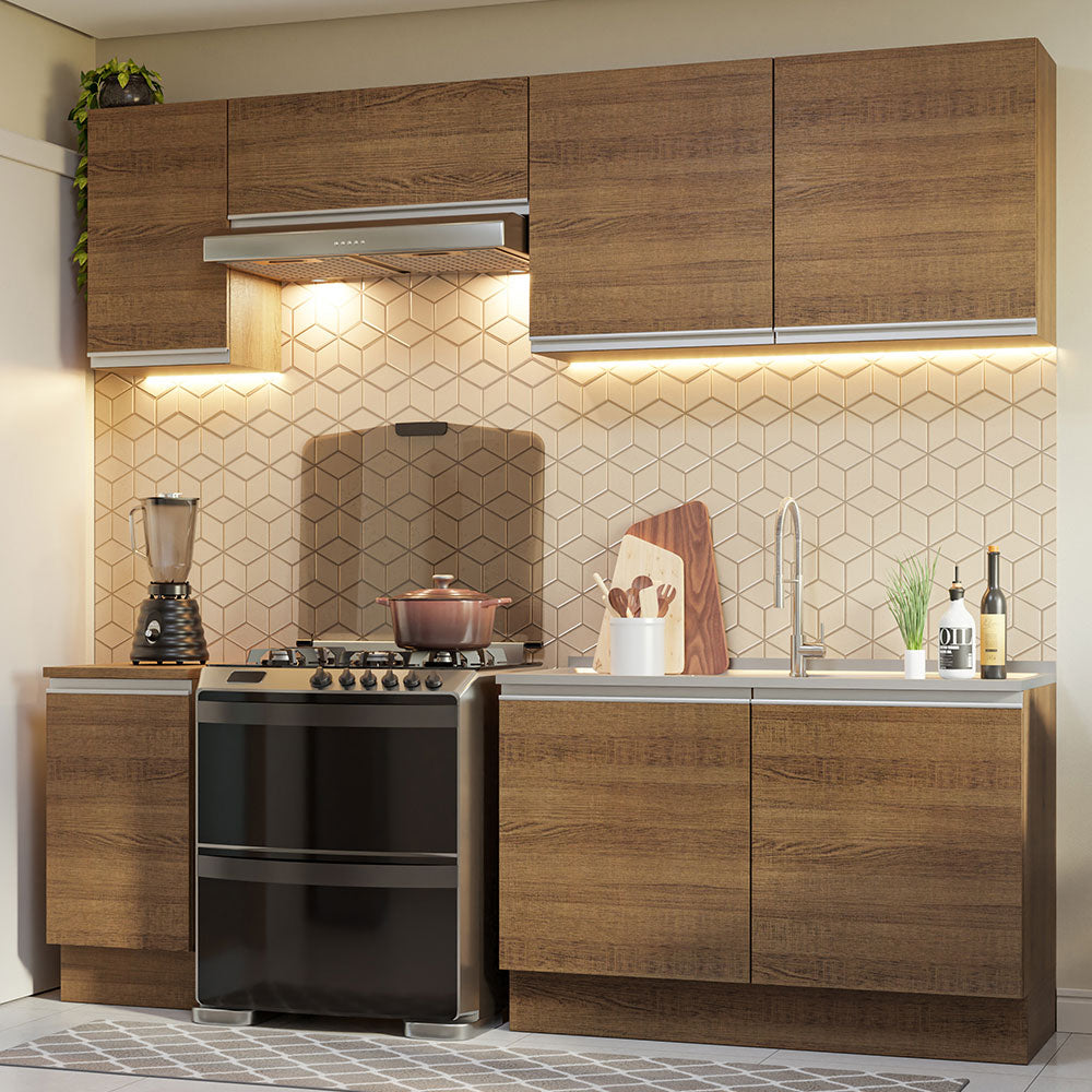 Cocina Integral Glamy 2.40 Metros Marrón 10