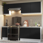 Cocina Integral Glamy 2.40 Metros Blanco/Negro 10