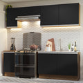 Cocina Integral Glamy 2.40 Metros Marrón/Negro 10