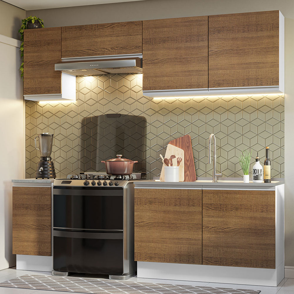 Cocina Integral Glamy 2.40 Metros Blanco/Marrón 10