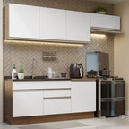 Cocina Integral Glamy 2.60 Metros Marrón/Blanco 03
