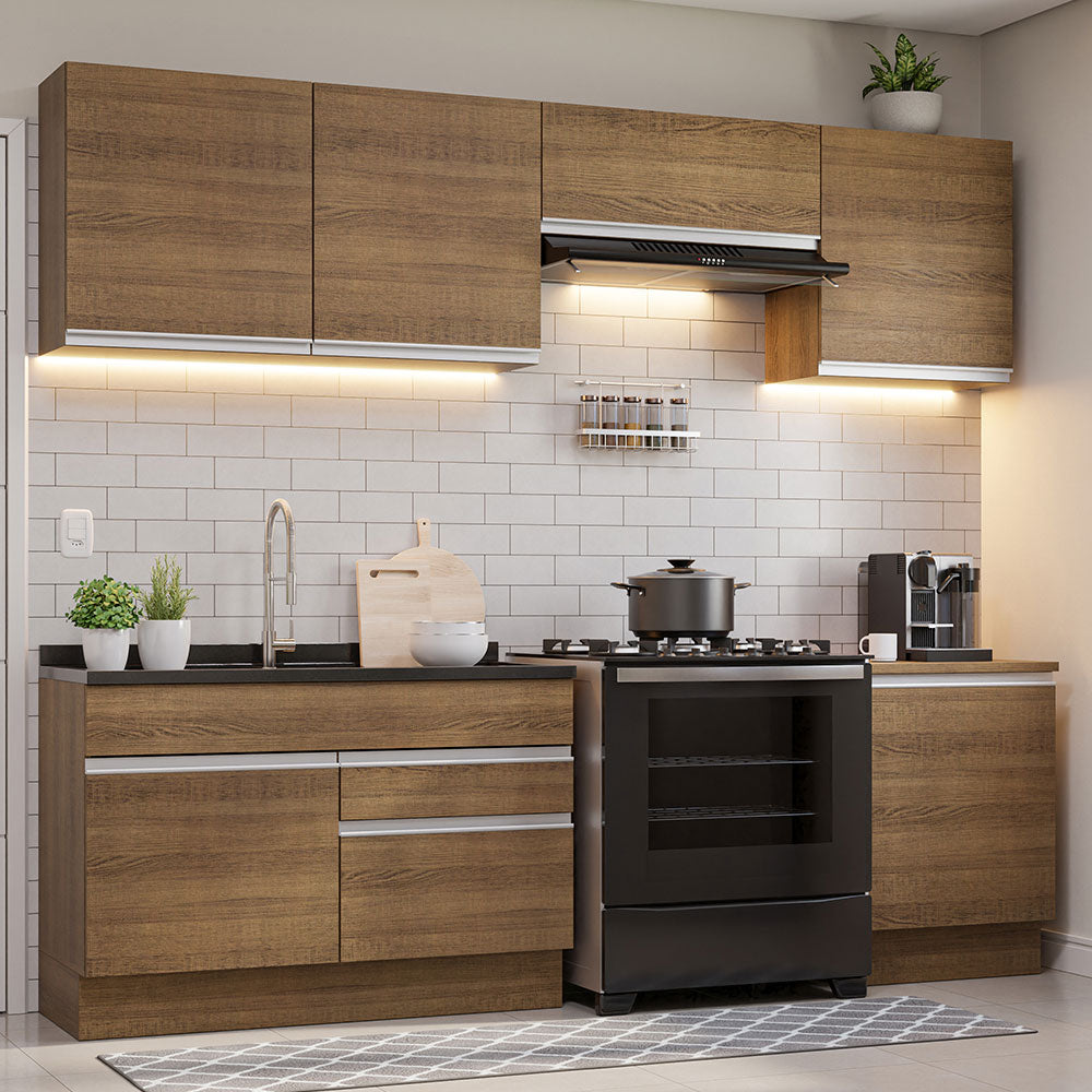 Cocina Integral Glamy 2.60 Metros Marrón 04