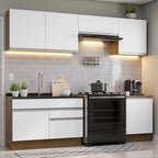 Cocina Integral Glamy 2.60 Metros Marrón/Blanco 04