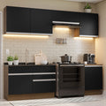 Cocina Integral Glamy 2.60 Metros Marrón/Negro 04