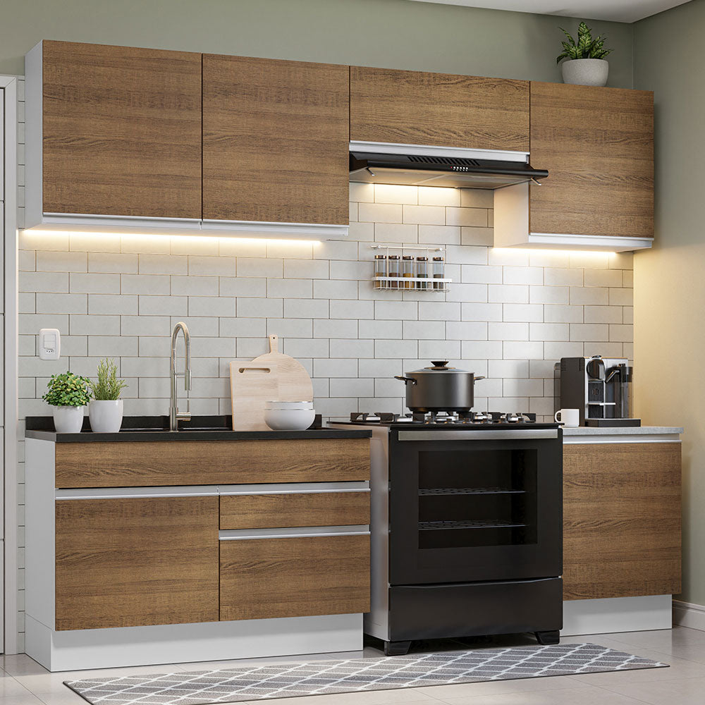Cocina Integral Glamy 2.60 Metros Blanco/Marrón 04