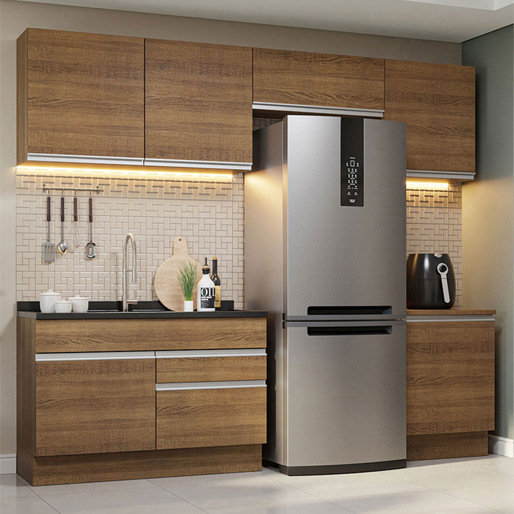 Cocina Integral Glamy 2.60 Metros Marrón 05