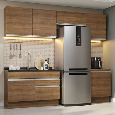 Cocina Integral Glamy 260 cm Marrón 05 Madesa