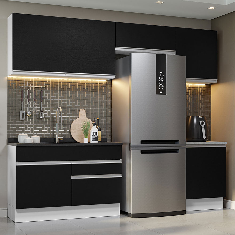 Cocina Integral Glamy 2.60 Metros Blanco/Negro 05