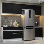 Cocina Integral Glamy 2.60 Metros Blanco/Negro 05