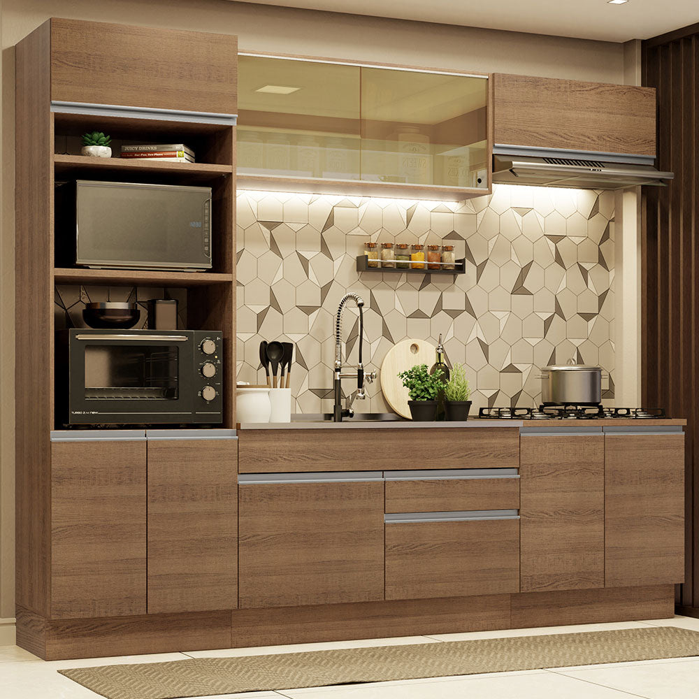 Cocina Integral Glamy 2.70 Metros Marrón 10