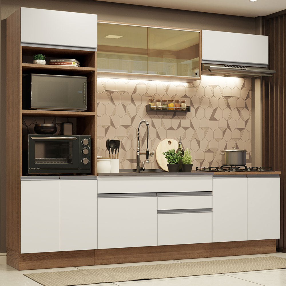 Cocina Integral Glamy 2.70 Metros Marrón/Blanco 10