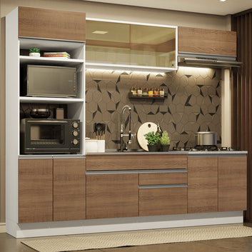 Cocina Integral Glamy 2.70 Metros Blanco/Marrón 10