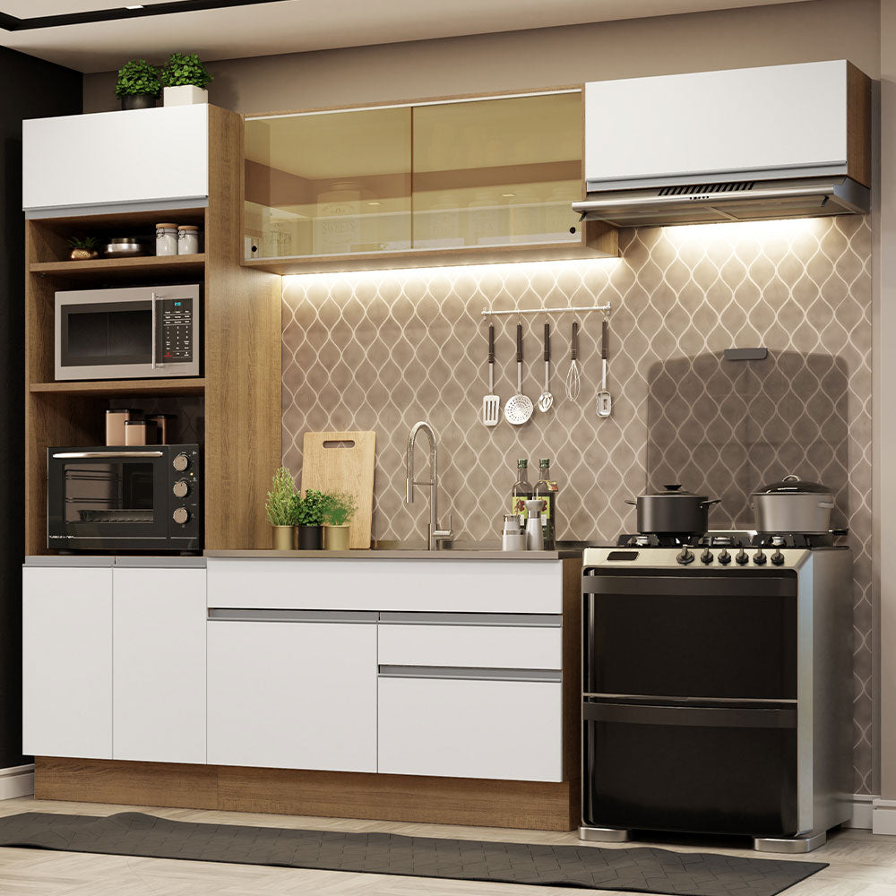 Cocina Integral Glamy 2.70 Metros Marrón/Blanco 11