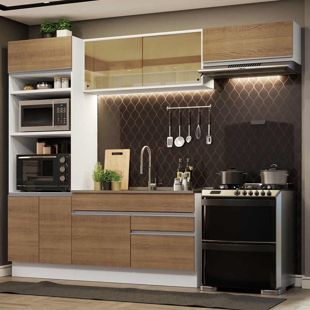 Cocina Integral Glamy 2.70 Metros Blanco/Marrón 11