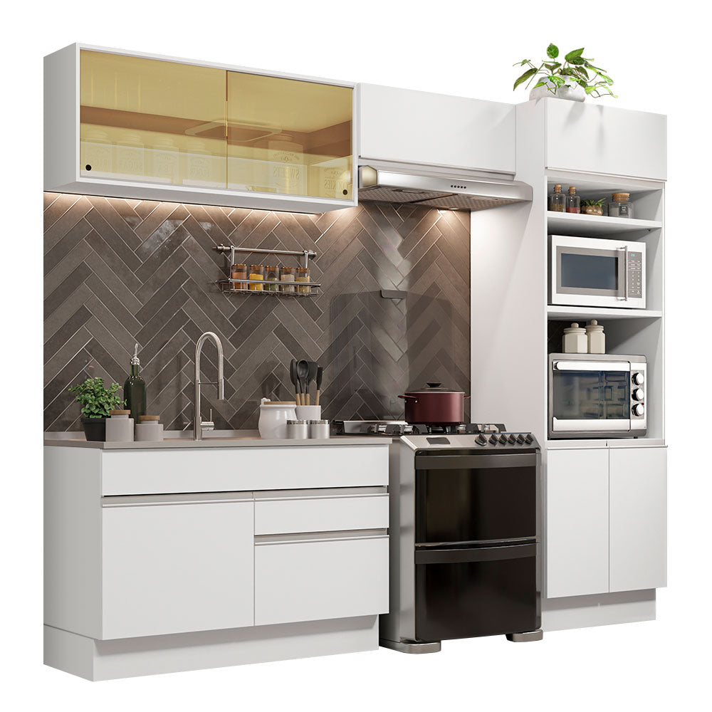 Cocina Integral Glamy 2.70 Metros Blanco 12