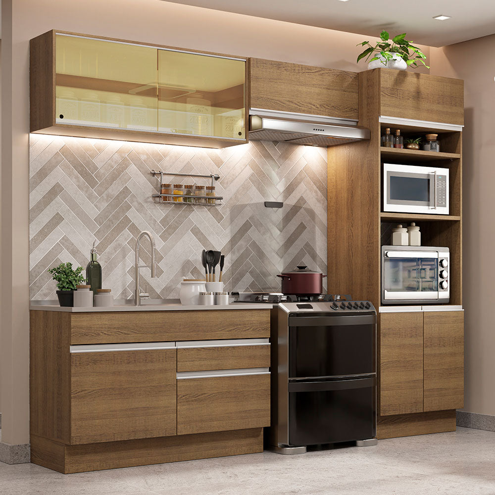 Cocina Integral Glamy 2.70 Metros Marrón 12
