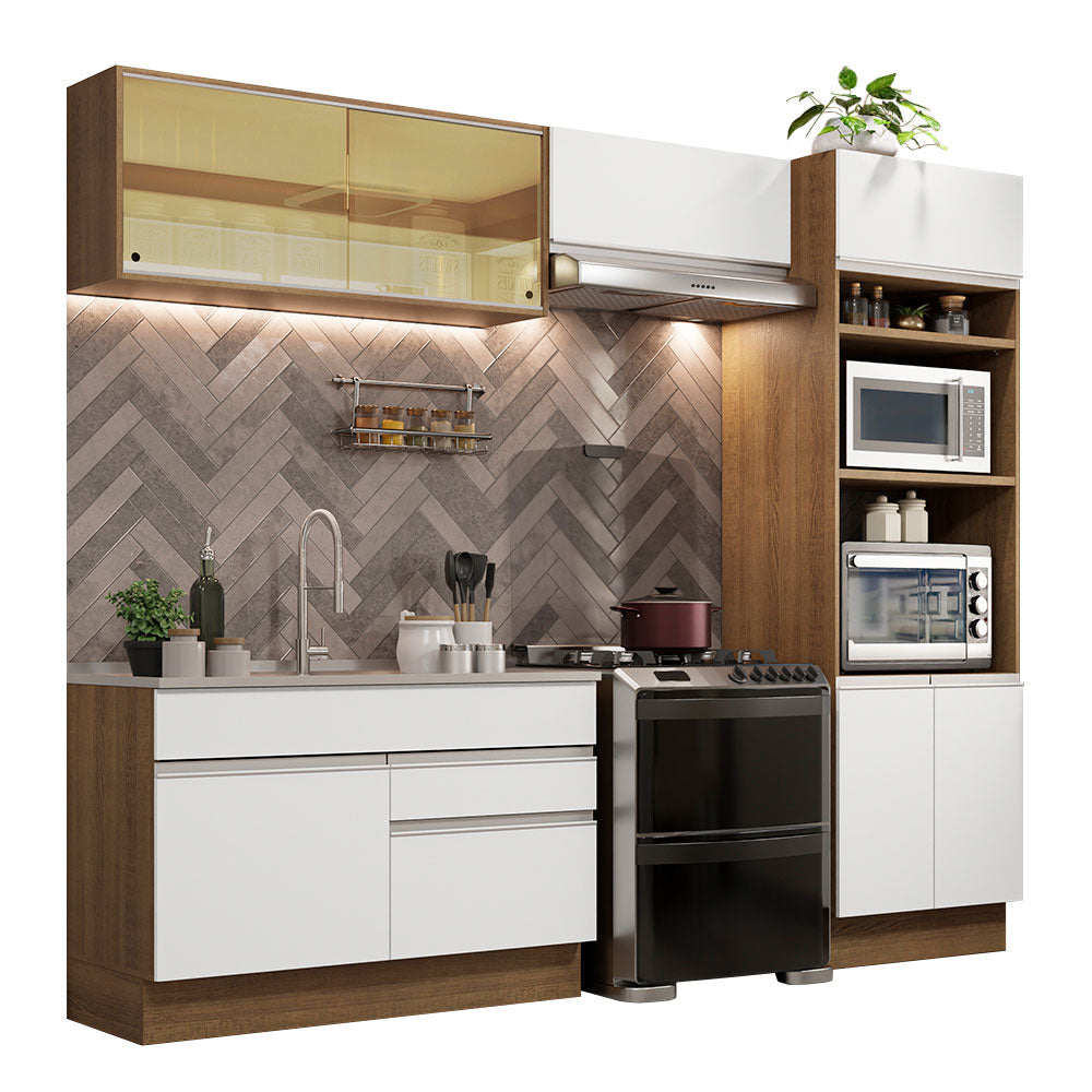 Cocina Integral Madesa Glamy 270 cm Marrón/Blanco 12
