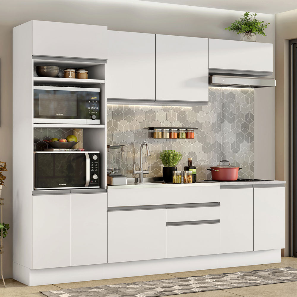 Cocina Integral Glamy 2.70 Metros Blanco 13
