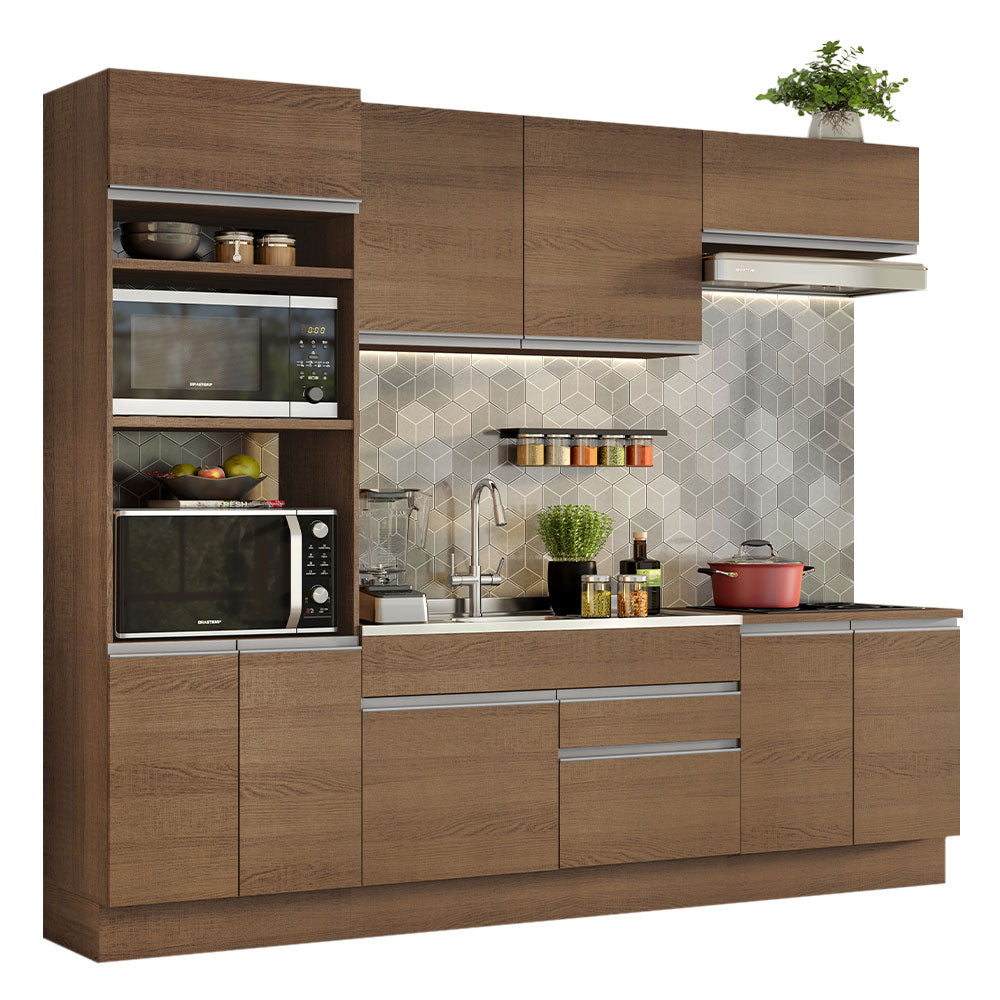 Cocina Integral Glamy 2.70 Metros Marrón 13