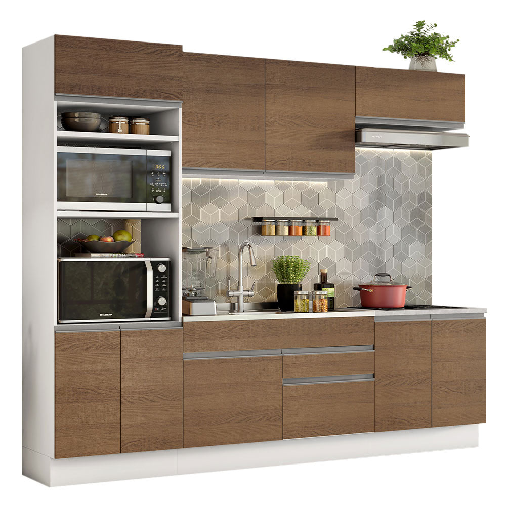 Cocina Integral Glamy 2.70 Metros Blanco/Marrón 13