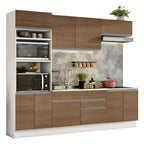 Cocina Integral Glamy 2.70 Metros Blanco/Marrón 13