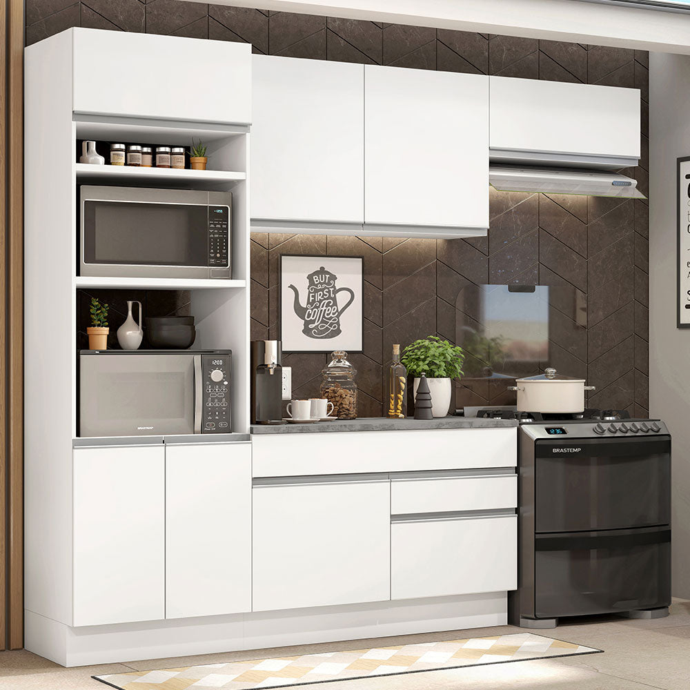 Cocina Integral Glamy 2.70 m con Encimera Blanco 14