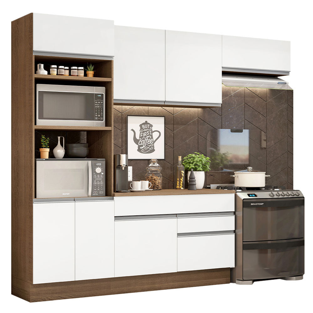 Cocina Integral Glamy 2.70 m con Encimera Marrón/Blanco 14